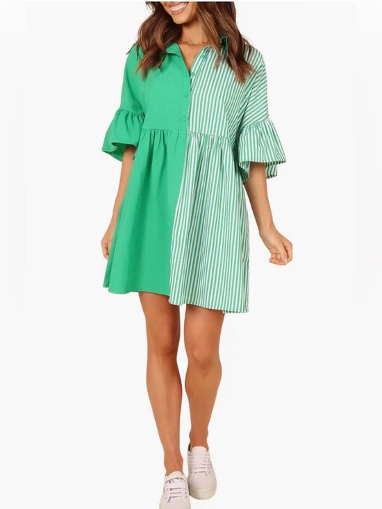 Petal & Pup Dresses & Skirts - Petal & pup Women's Didi Frill Mini Dress Size Small NWT Green